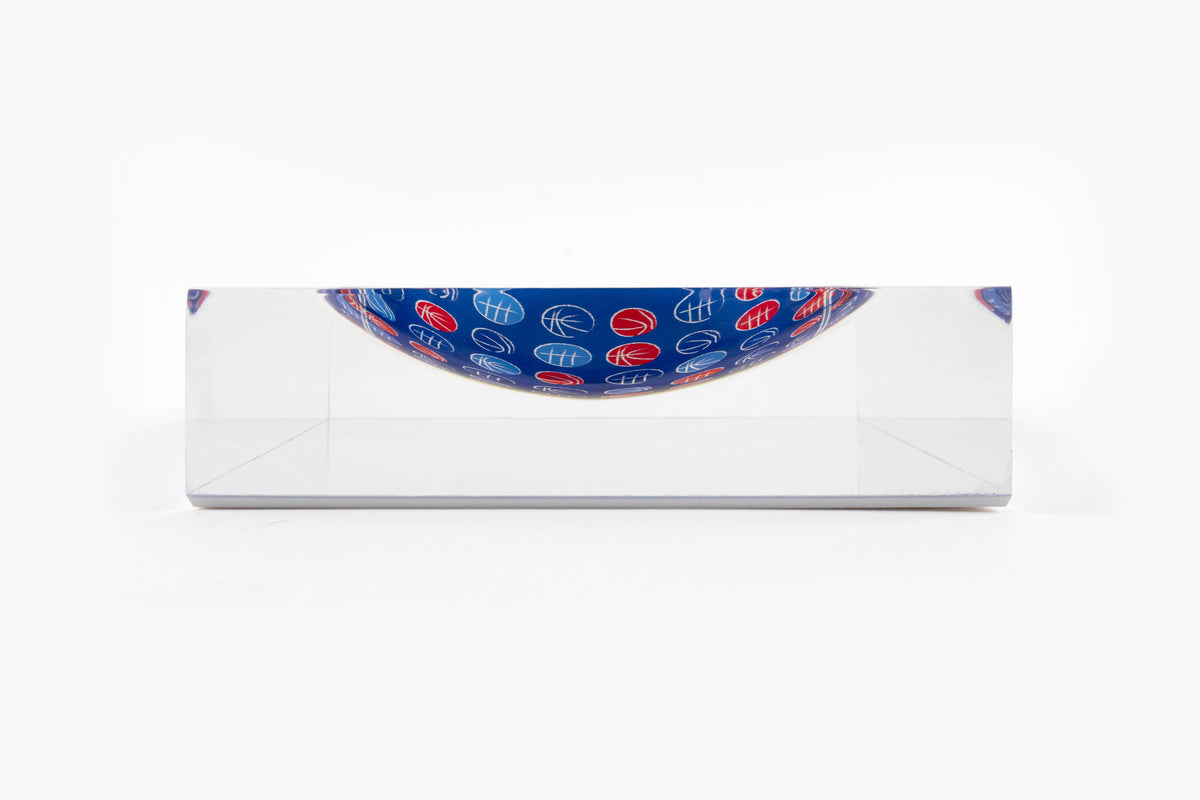 Lucky Hoops candy dish in Cherry Blue by BY ROBYNBLAIR, side view